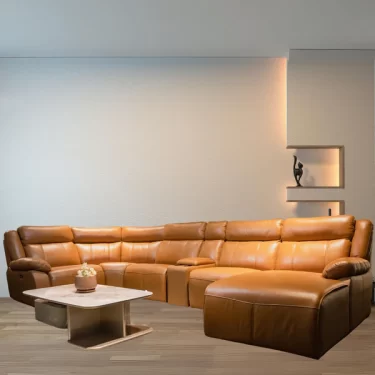 Top Grain Leather Family Sofa | Cup Holder | Storage | Furniture & Home Decor