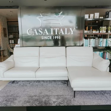 L-Shape Leather Sofa | White | Furniture & Home Decor